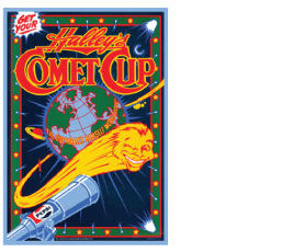 Design & Illustration for Posters & Cups for Pepsi Corporation commemorating the return of Halley’s Comet. 